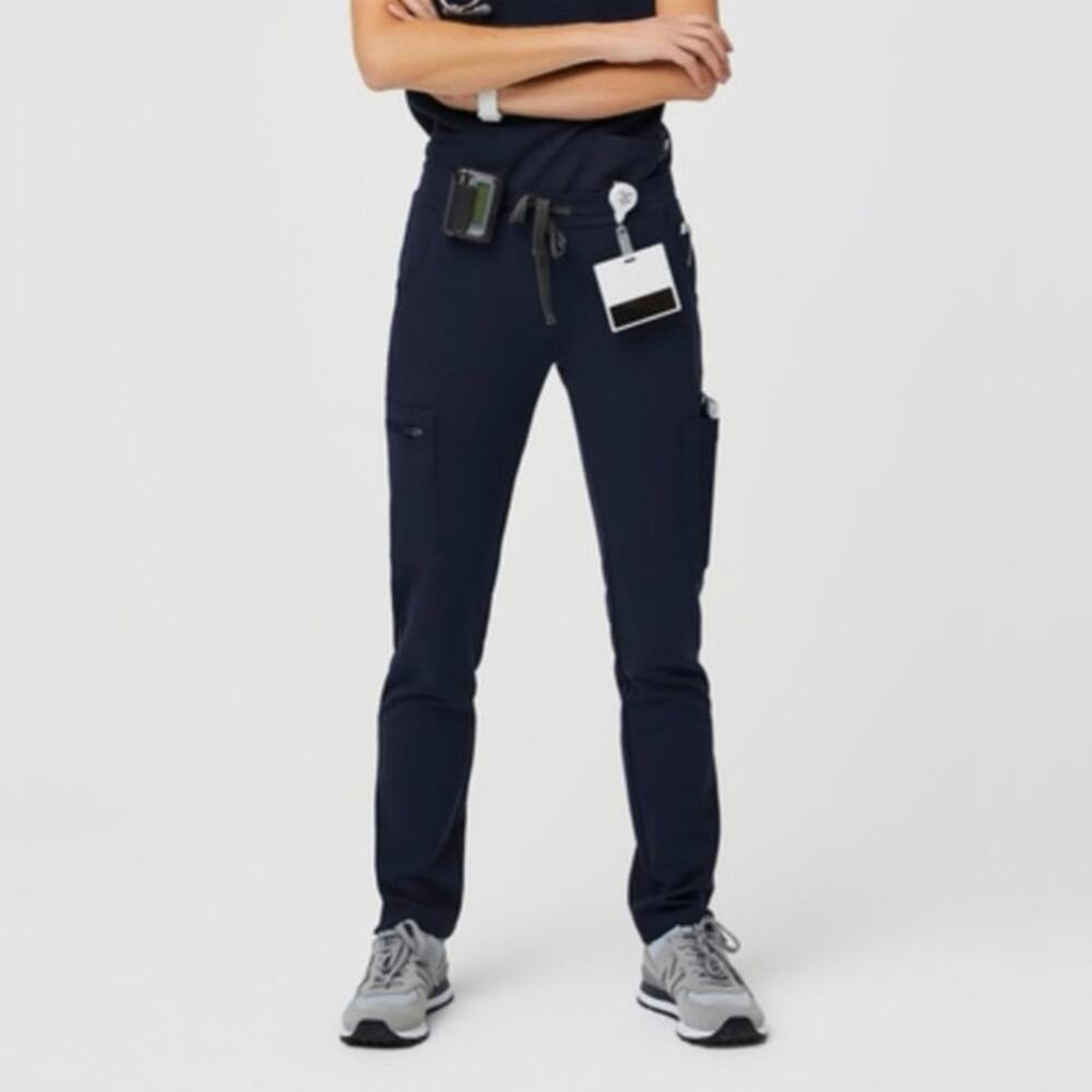 Figs Women’s Yola Skinny Petite Navy Blue Scrub Pants Size XS Petite